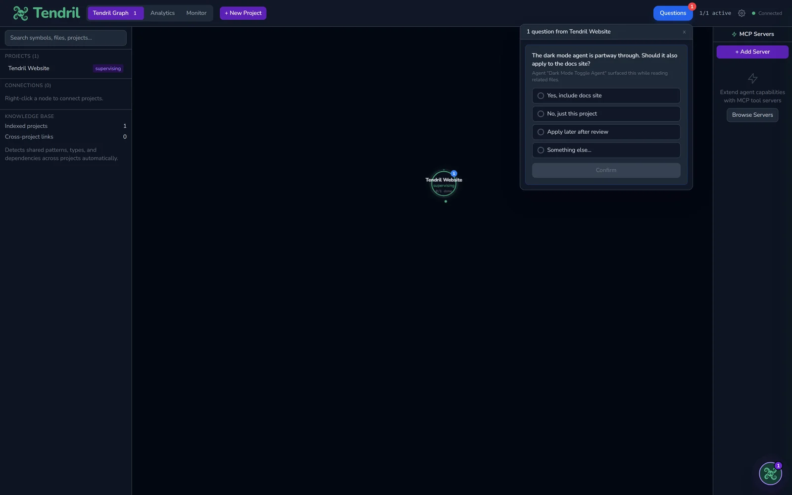 Tendy chat alert notifying PM of a blocked task